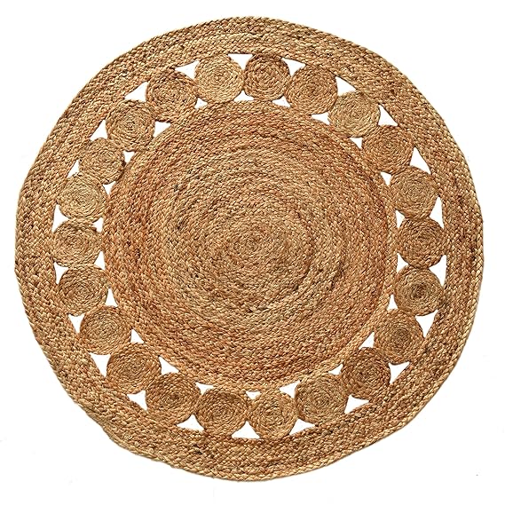 Handmade Jute Braided Round Rug For Home - Leechoo
